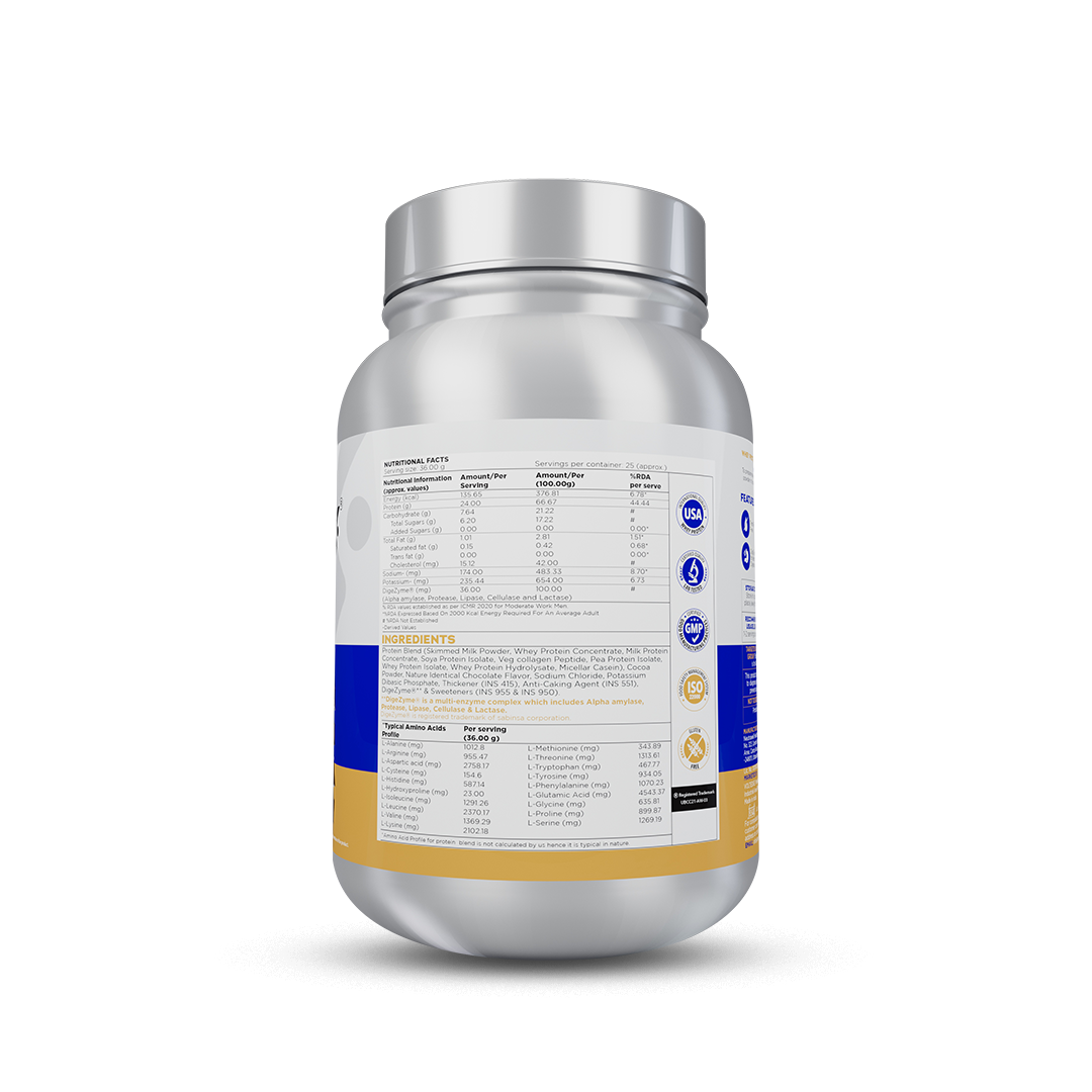 Proathlix Protein Blend & Veg Collagen Peptide( Swiss Chocolate 0.907 kg)