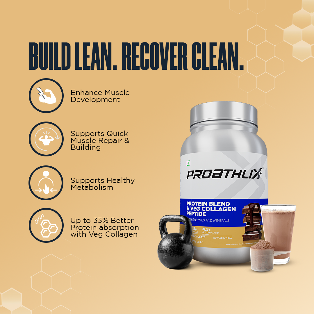 Proathlix Protein Blend & Veg Collagen Peptide( Swiss Chocolate 0.907 kg)