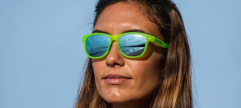 Tifosi Swank Sunglasses Satin Electric Green/Smoke Bright Blue 1500405681